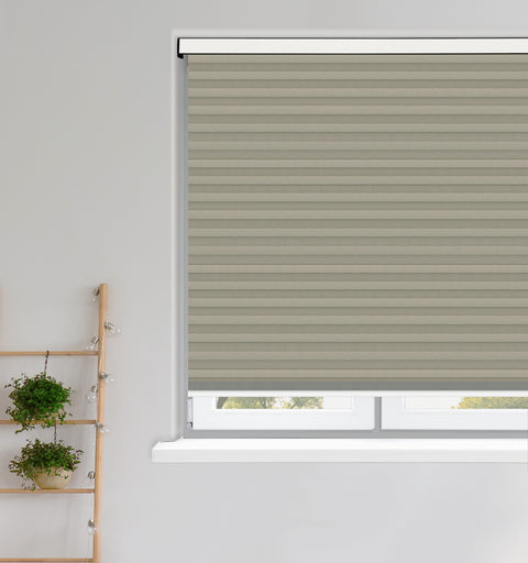 Astral Linen Pleated honeycomb cellular blind, highlighting energy saving Blackout thermal cells.