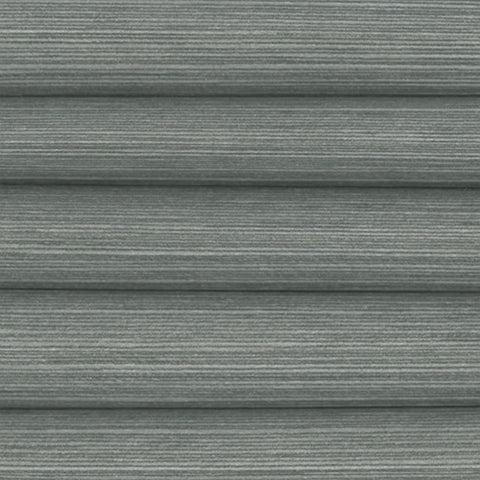 A close up of a Blackout Honeycomb Pleated Blind in Mirage Shadow. Featuring a horizontal Grey textured pattern. Thermal and insulating