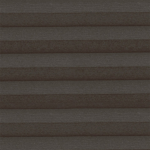 Light Filtering Translucent Halo Iron fabric close up from a Bi-Fold Door pleated blind. Thermal efficient Honeycomb cellular blind for energy saving in Black.