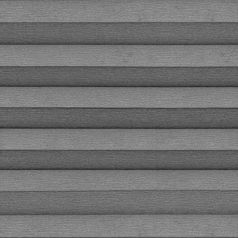 Halp Meteor fabric close up from a Bi-Fold Door pleated blind. A dark Grey Thermal efficient Honeycomb cellular blind for energy saving and reduce glare